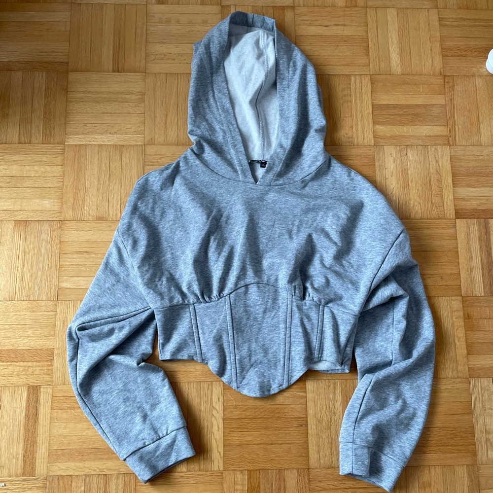 Rehab Lab Cropped Corset Hoodie
